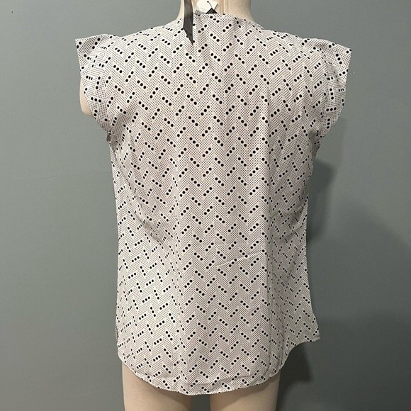 NWT Banana Republic Black & White Print Drapey V-Neck Dolman Tank Top Size XS - Picture 5 of 10